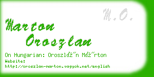 marton oroszlan business card